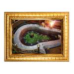 Hawai Lord Bhima Shankar Shivaling Designer Wall Hanging Engineered Wood Photo Frame for Worship Use 8.5x7inch SFDI297GLDFRM