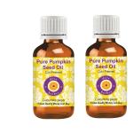 Deve Herbes Pure Pumpkin Seed Oil (Cucurbita pepo) Natural Therapeutic Grade Cold Pressed (Pack of Two) 100ml X 2