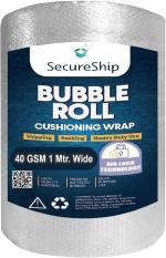 SecureShip 40 Gsm 1 mtr Wide Heavy Protective Air Bubble Wrap Roll for Safe Shipping and Packaging (50 meter Length)