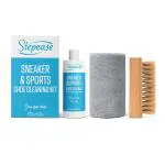 STEPEASE Shoe Cleaning Kit with 100ml Shoe Cleaner Bottle,1 Soft Brush & 1 Microfiber Cloth - Suitable for Sneaker, Canvas, Knit, Trainers, Multi-Material & Sports Shoes - Travel-Friendly Cleaning Kit