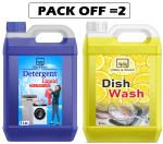 B&B BLISS & BLUSH 5LTR Dish And Toilet wash 5LTR Top Front Liquid with Kitchen Cleaner Dish And Toilet Cleaning Gel Yellow