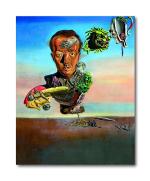 Tamatina Multicolor Salvador Dali Unframed Portrait De Paul Eluard Canvas Painting - 13X10 Inch