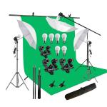 Viblitz Green Screen Backdrop 6x9 ft with 9 ft Stand - 6x9 ft Photography Backdrop with 2 Pcs Spring Clamps, 1PCs Carry Bag (T Shape Kit C2 C1 G & Double Holder Kit M3)
