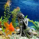 GIG BAZAAR-Aquarium Thinking Buddha Statue for Fish Tank Underwater Landscape Decoration Ornament.