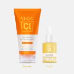 VLCC Clinic Double Action De tan Facewash & Serum Combo - Skin Clarifying De-Tan Face Wash - 150 ml & Skin Pro Bright Micro Serum - 30 ml