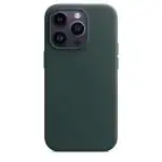 Ziome Original Leather Case with Magnetic IC Working Cover Compatible with iPhone 14 Pro, Macsafe Compatible- (Sequoia Green)