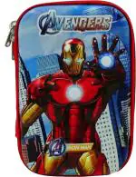 POKSI SUPERHERO SERIES-AVENGER PENCIL BOX FOR KIDS|PENCIL BOX FOR BOYS|IRONMAN MULTIPURPOSE WITH LARGE CAPACITY TO CARRY ALL STATIONERY|WITH ZIPPER LOCK|3d DESIGN |IRONMAN Art Metal Pencil Boxes l Set of 2 Red Blue