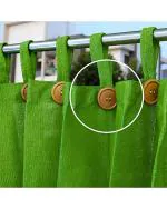 TRINQET Balcony Curtain-Decorative-Home-Best Fabric-Olive Green Wooden Button Heavy-4.5 ft x 7.5 ft