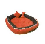 Cutepups (XXL Size Square Shape Dog Bed for Labrador,German Shepherds,Golden Retrievers,Dachshund,Beagles,Pug,Pomeranians,Rottweilers (Orange/Black Color)