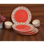 Caffeine Orange Stoneware Dinner Plate (Set Of 8)