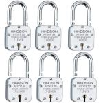 HINDSON Silver Metal Double Locking Lock and Key - 50 mm (pack of 6)