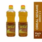 Oreal Sesame (Gingelly) Oil Bottle, 500ML x 2 - 1L (Cheku/Ghani)