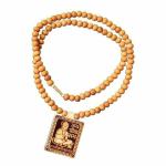 SHREE BALAJI ENTERPRISES Jai Sita Ram Hanumanji Wood Locket Pendant with Tulsi Mala Necklace Scented Chandan Mala, Wood, No Gemstone | Brown