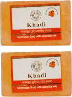 Khadi Herbal Natural Orange Glycerin Soap, 125 Gm Each (Pack Of 2)