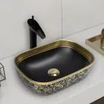 Plantex Table Top Wash Basin For Bathroom/Designer Ceramic Basin/Countertop Vessel Sink Basin - Indo-European Collection (EQTT-466)