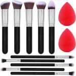 AVTY Premium Makeup Brushes Set of 10 + Makeup Sponge 2 (Pack of 12)