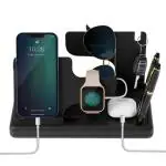 eo - Everyday Organisers Desk Organizer for Office Table with Pen Stand Phone Holder Watch Holder Glasses Holder Car Keys Holder Foldable Multifunctional (Flappy Black)