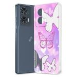 Fashionury Back Cover for Motorola Edge 50 Fusion Designer, Printed,Transparent,Flexible, Silicon -D1136