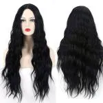 Akashkrishna Natural Black Long Wavy Wig Synthetic Wigs Hair Middle Part,Wig for Women