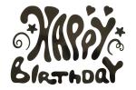 Hippity Hop Black Happy Birthday Sticker With Small Hearts Stars