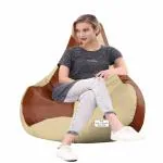 Rest 'n' Sleep Bean Bag Filled with Beans, with 1 Year Warranty (4XL, Mushroom/Tan)