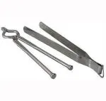 Finality Silver Steel Tong With Papad Chimta (Combo Of 2)