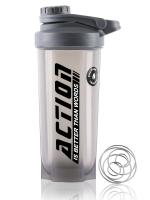 Zyro Action gym Shaker The Ultimate Shaker For Protein Shake Sipper Bottle for Kids & Adults and Gym-Workouts,BCAAs & BPA Free, 750 ml Shaker bottle (Color-Grey, Plastic, Pack of 1)