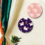 SAF Round Shape Unicorn MDF Wall Painting for Living Room 12X12 inch LRB23-L2