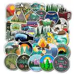 iDream Camping Landscape Outdoor Winter Adventure Climbing Travel Waterproof Vinyl DIY Sticker for Suitcase Laptop Bicycle Helmet Car (Set of 50)
