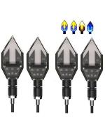 A4s Automotive and Accessories Blue and Yellow Arrow Shape Front Rear LED Indicator Light Set of 4