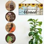 Chaka Chaundh - Set of 2 - Buddha quotes wall hanging items - Buddha quote sign for home & office - inspirational Motivational Gautam buddha quotes plaque