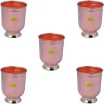 Shivshakti Arts (Pack of 5) C-1150-5 Glass Set Water/Juice Glass (300 ml, Copper, Brown)