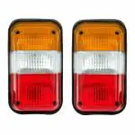 APSMOTIV Rear Tail Light/Turn Signal Indicator/Rear Tail Lamp Red/Clear Assembly Easy to Fit Suitable for Bajaj 2T and 4T auto Rickshaw Set of 2 Pieces (Left + Right)