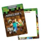 Festiko Minecraft Theme Exam Board with Clip (Pack of 1 Pc), Exam Pads for Birthday Return Gifts for Kids, Writing Pads Clipboard with Shiny Steel Finish Clip