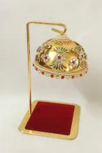 Tej Gifts Metal Umbrella Chhatra for God Idol, Car Dashboard/Office Desk/Table/Home Decor Showpiece, Chatri Aasan for God Murti, Multicolor U-001