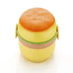 Nipan 3 Layer Compartment Burger Shape Lunch Box for Kids / Leak Proof Food Container with Spoon / Cute Lunch Box for Girls & Boys