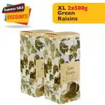 Tassyam Premium Green Raisins 1kg (500g x2) Kishmish | Healthy Dry Fruits Luxury Box by Tassyam | Jumbo Combo