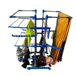 SHP SONI 3 Layer Jumbo Stainless Steel Cloth Dryer Stand (Blue)