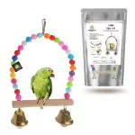 Wiggleboo Bird Swing Toy Hanging Cage Toy For Exercise Swinging Rocking And Chewing Small