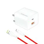 TP TROOPS Fast Charger Fusion Charge 30W PD+QC4.0 SAM Mobile Charger USB Ports, Free C Type-Cable, Smart Protection System, Fast Charging