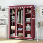 Octavic C2 Collapsible Wardrobe Portable Foldable Closet Rack for Clothes (Finish Colour Maroon)