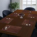 Dakshya Industries PVC Printed Dining Table Placemats Set of 6 - Brown