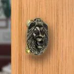 Plantex Brass Antique Lion Face Shaped Pull Push Main Door Handle Set, 4.5 inch