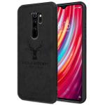 Lejaao Poco M2 Deer Series Black Leather, Cloth PC and TPU Mobile Back Cover