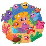 Mini Leaves Multicolor Wood Mermaid Art Puzzle With Photo Frame Children Wall Decoration For 4-6 Years Old (Pieces Of 50)