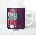 NH10 DESIGNS You me and a Cup of Coffee Printed Tea/Coffee Mug for Tea Lovers Girls Boys Family Friends and Teacher, Gift for Chai Lovers (Microwave Safe Ceramic Tea/Coffee Mug 350ml) TEAWM 04