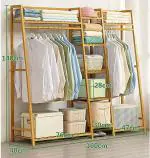 House of Quirk Dual Clothing Rails Garment Rack for Hanging Clothes with 9 Shelves 160x40x140cm