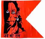 OMG Flag Hanumanji Flag Bajrangbali Flag Pack of 1 (Size 27 X 40 Inch) Medium Size (Satin)