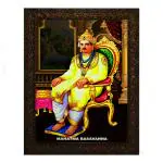 Indianara Multicolor Engineered Wood Basavanna Painting 25.4*33*1 cm