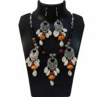 JAYA VISION ENTERPRISES Sea Shell & Glass Beads Metal Multi Pendant Necklace
